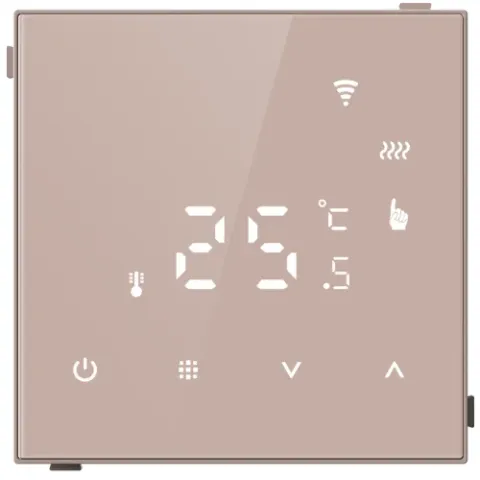 Термостат с датчиком пола с Wi-Fi, программируемый через приложение, стекло кашемир