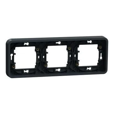 Рамка Schneider Electric Mureva, S, 3-постовая, горизонтальная, антрацит, IP55