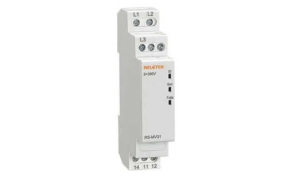 Реле контроля фаз RS-MV31/400, 3P L-L 400V, 1CO 8A(250VAC), обрыв, чередование, 1M