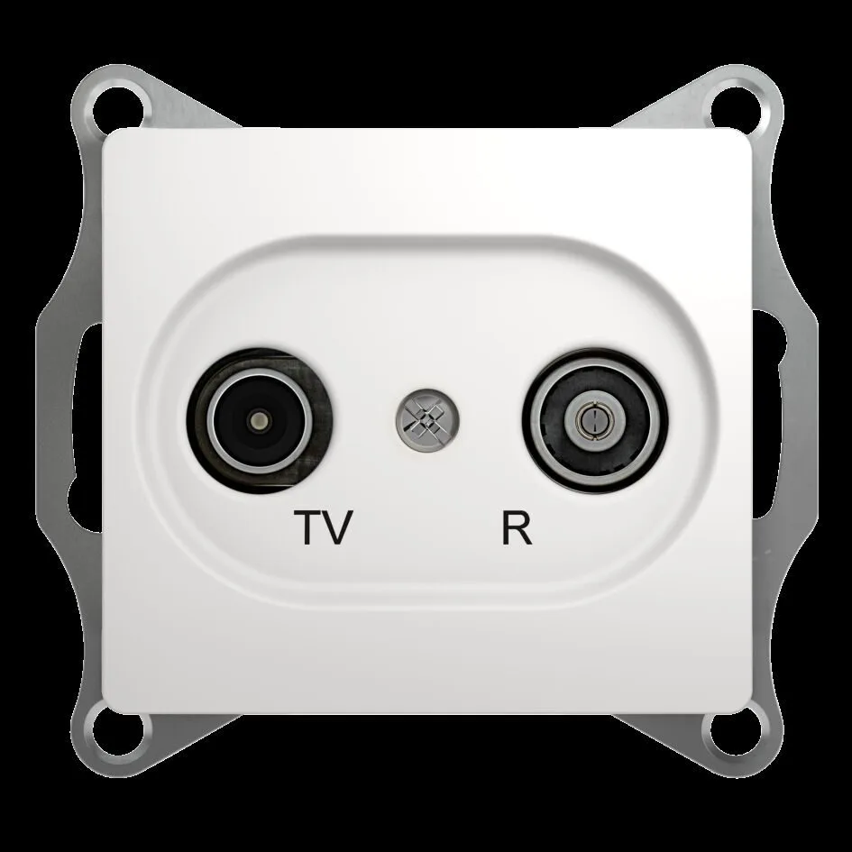 ТВ розетка Systeme Electric Glossa, TV-R оконечная 1DB, механизм, белый