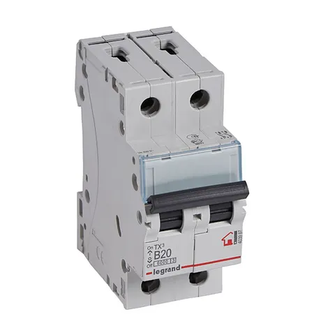 Авт. выключатель TX3, 2P, 20A, хар-ка B, 6kA, 2M
