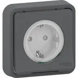 Розетка Schneider Electric Mureva, S, с з/к. и шт., скрытой установки, антрацит, IP55