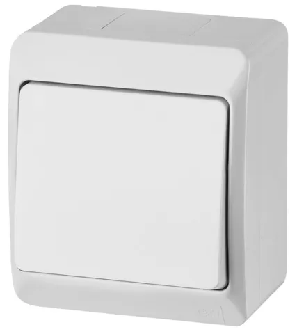 HERMES - Выключатель/переключатель на 2 направления, 10A/250V, IP44, белый