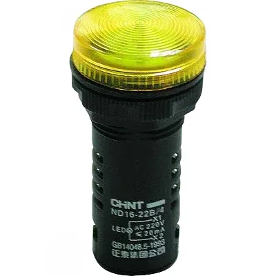 Индикатор ND16-22DS/4C желтый, компактный, встр. конденсатор, IP65 АС380В (R)