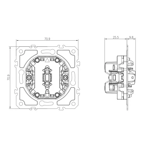 Механизм выключателя В1 (простого), 10A 250В~, серия DB