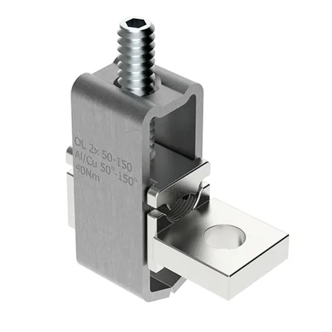 Коннектор Morek OL150-2 для присоеднинения Al и Cu проводников 2x50_150mm² к плоским шинам, Al/Cu 579/455A, 690V