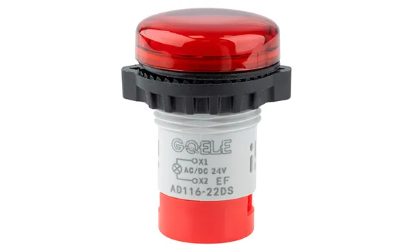 Индикатор светодиодный моноблочный AD116-22DS/A01, красный, LED 24VAC/DC, фильтр 6V, IP65, 22mm