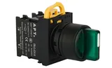 Переключатель PB3E, зеленый, I-0-II, фиксация, 2NO, 6A 230VAC/24VDC, с подсветкой без LED, 22mm, IP65