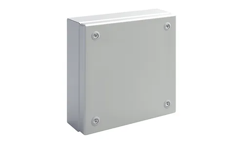 Коробка распределительная EGRAN 400x400x120 (ВxШxГ) с крышкой на 4-ех невыпадающих 1/4 винтах, сталь 1,2мм, RAL7035, IP66