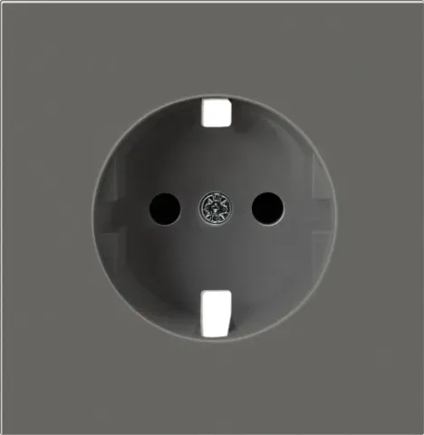 Накладка плоская для розетки Schuko с заземлением, со шторками 16A 250 В~, матовый шоколад, серия R98