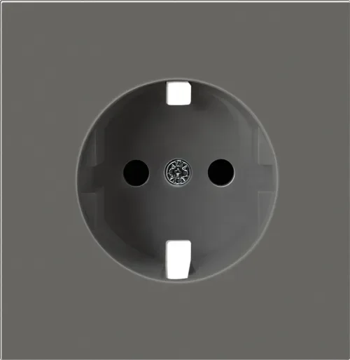 Накладка плоская для розетки Schuko с заземлением, со шторками 16A 250 В~, матовый шоколад, серия R98