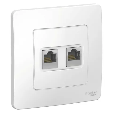 Розетка компьютерная Systeme Electric Blanca, скрытой установки двойная RJ45, кат.5E, белый