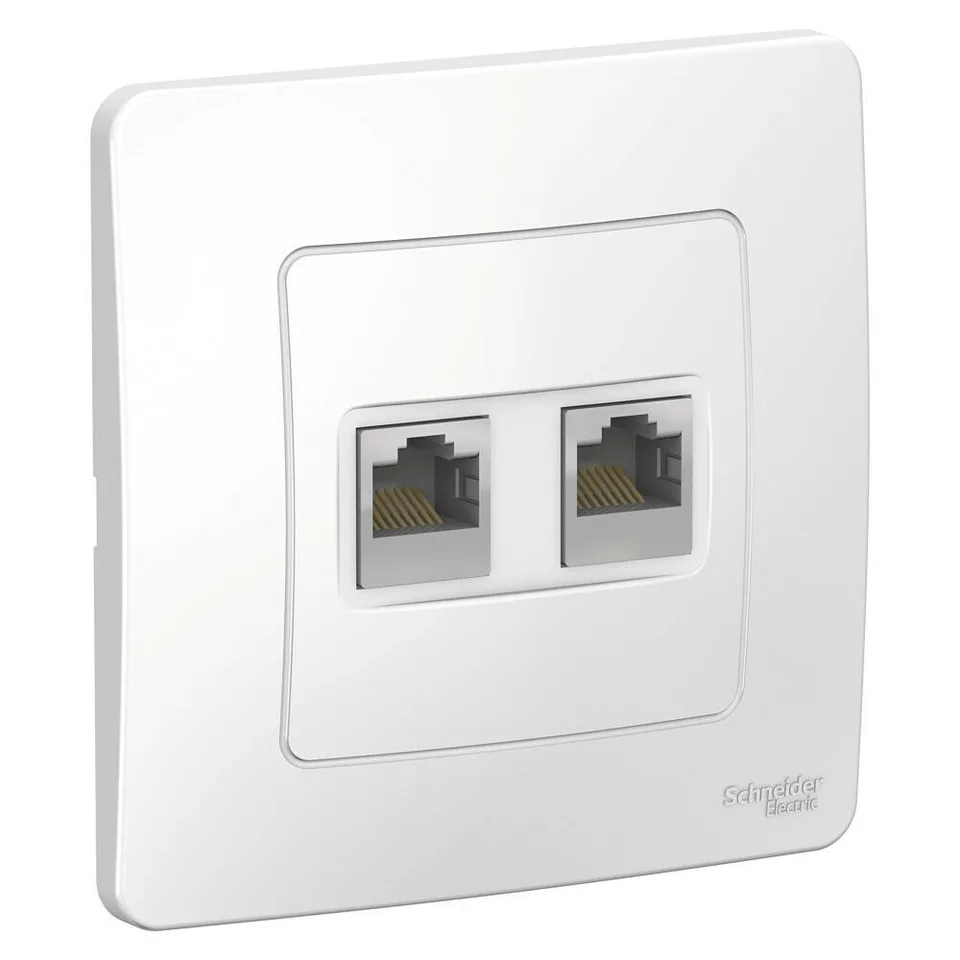 Розетка компьютерная Systeme Electric Blanca, скрытой установки двойная RJ45, кат.5E, белый