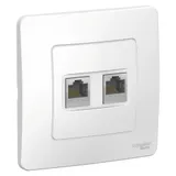 Розетка компьютерная Systeme Electric Blanca, скрытой установки двойная RJ45, кат.5E, белый