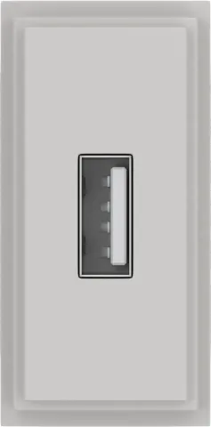 Зарядное устройство USB Стандарт А 5V 2100мА 1 модуль, серый
