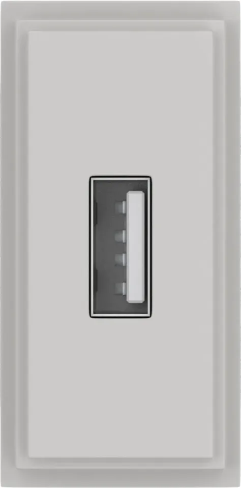 Зарядное устройство USB Стандарт А 5V 2100мА 1 модуль, серый