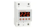 Реле контроля напряжения RM-MV/63, 1NO+N, 63A, 220VAC, Umin(120_210V)/Umax(220_300V), 0.1_0.5s/5_600s, LED-дисплей, 3M