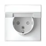 Розетка Systeme Electric ArtGallery, с заземл. со шторками с крышкой, 16А, IP20, механизм, белый