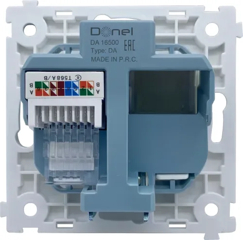 Механизм розетки RJ45 (одиночная) cat.6/ClassE-8, серия DA
