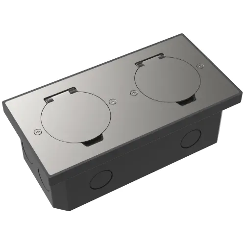 Лючок Surface 4 мод. (2 мод. 45х45 мм.), круглая крышка, никель, IP44