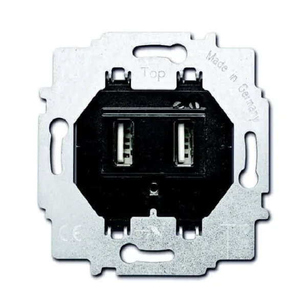 Basic 55 - Розетка 2хUSB (лицевая накладка для акустических и 2xUSB розеток заказывается отдельно)