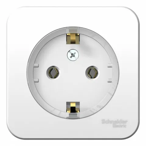 Розетка Systeme Electric Blanca, открытой установки с заземлением без штор., (компакт) изол. пл.16А, 250В, белый