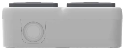 Розетка 2-я с защитной крышкой, 2К+З, накладная, цвет серый, IP55, серия W55