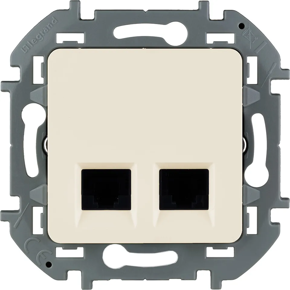 Inspiria - Розетка 2хRJ-45 UTP CAT6 (сл.кость)
