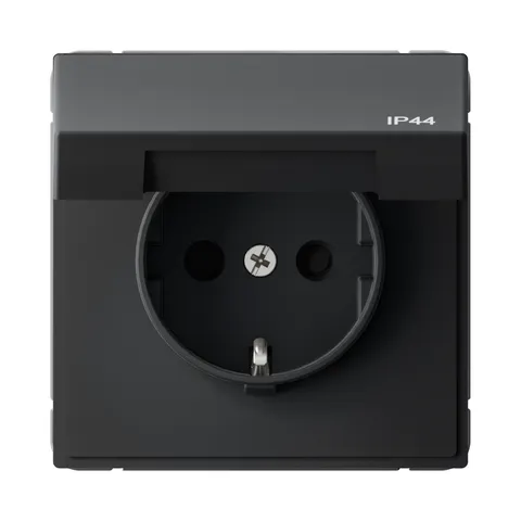 Клемма Systeme Electric ArtGallery, розетка с заз. со шт. с крышк, 16А, IP44, механизм, быстрозажимные, карбон