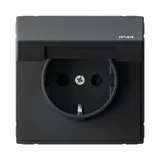 Клемма Systeme Electric ArtGallery, розетка с заз. со шт. с крышк, 16А, IP44, механизм, быстрозажимные, карбон