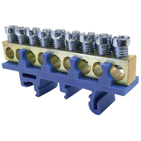 Клеммник Morek для нейтрали N9 9x1,5_16mm² Cu, 63A, 690V, синий, на DIN-рейку