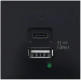 USB зарядное устройство, 4.2A , Type A + C, 2 мод., черн. (45х45мм)