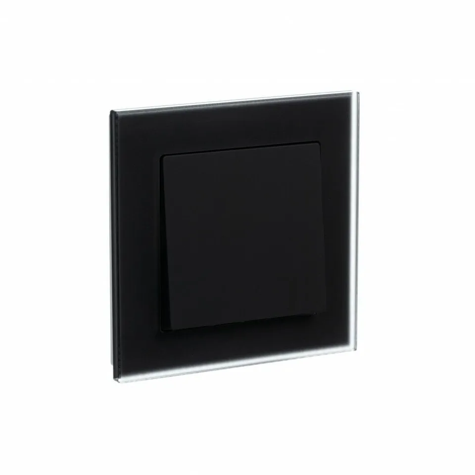 Рамка Systeme Electric AtlasDesign, 1-постовая, матовое стекло черный