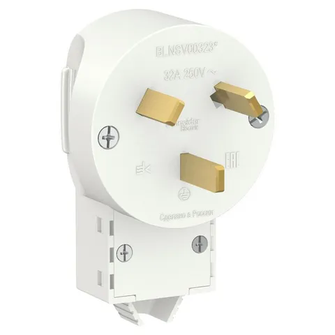 Розетка силовая Systeme Electric Blanca, скрытой установки вилка 2Р+N, 32А, 250В, белый