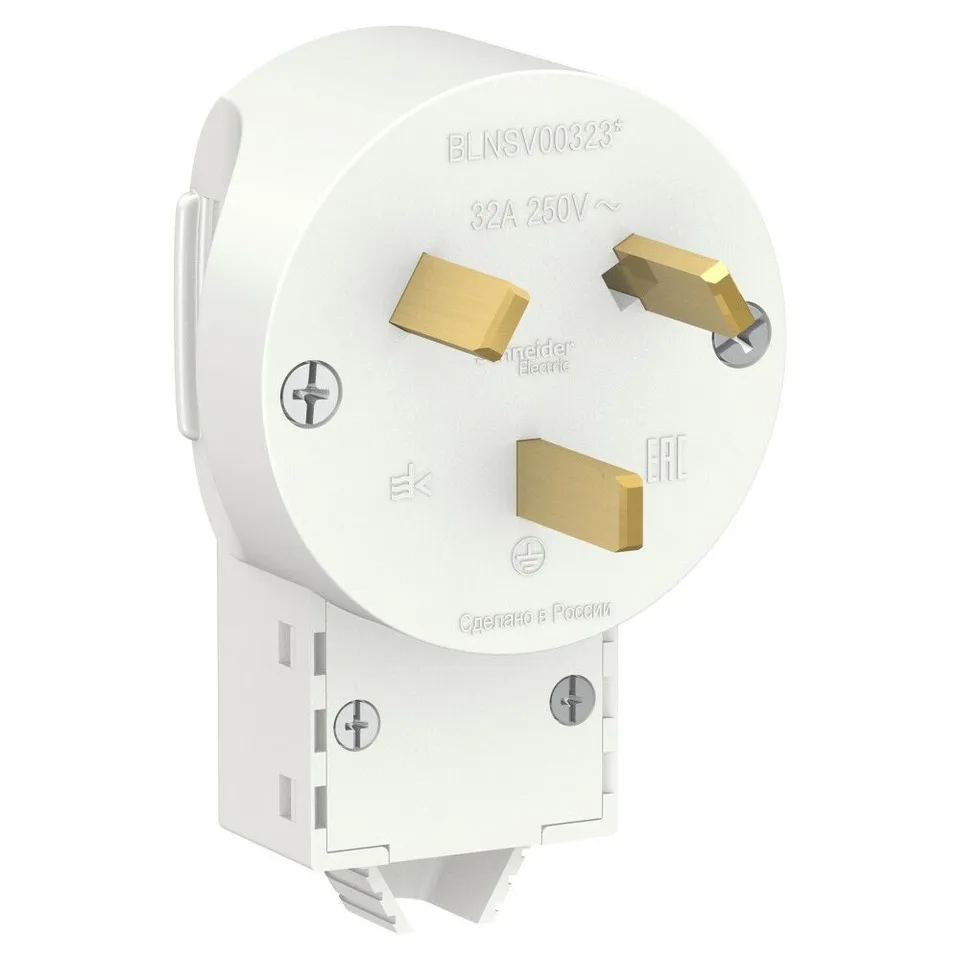 Розетка силовая Systeme Electric Blanca, скрытой установки вилка 2Р+N, 32А, 250В, белый