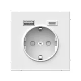 Розетка Systeme Electric ArtGallery, 16А с 2 USB A+C, 5В/2,4А/3,0А, 2х5В/1,5А, механизм, белый