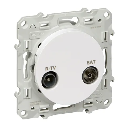 Розетка телевизионная проходная Schneider Electric Odace R-TV/SAT S52R456, белый