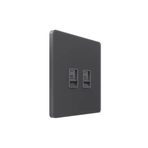 Компьютерная розетка Systeme Electric Infinity, информационная скрытой установки RJ-45 кат.5e 2-я, Вулканический пепел