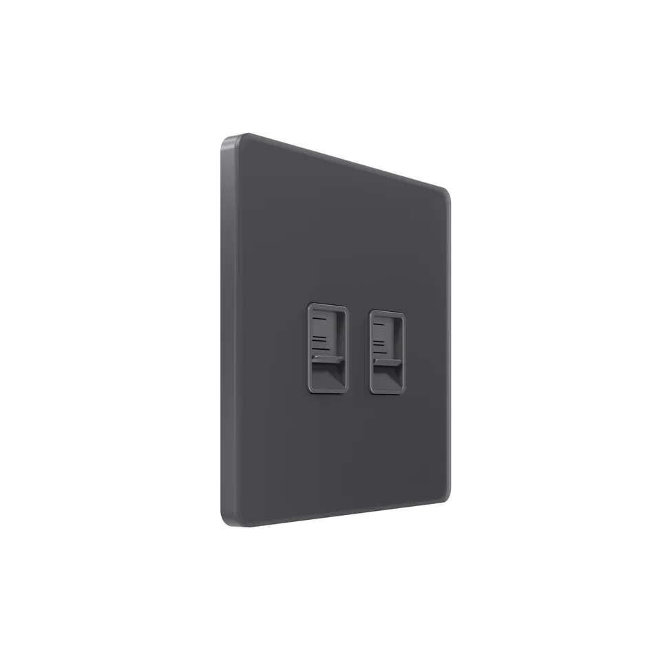 Компьютерная розетка Systeme Electric Infinity, информационная скрытой установки RJ-45 кат.6 2-я, Вулканический пепел