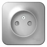 Розетка Systeme Electric Blanca, открытой установки без заземления со шторками, 16А, 250В, алюминий