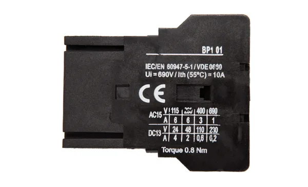 Блок-контакт вспом. BP1 01, 6A(230VAC), 1NC, боковой монтаж, для CM1, CP0