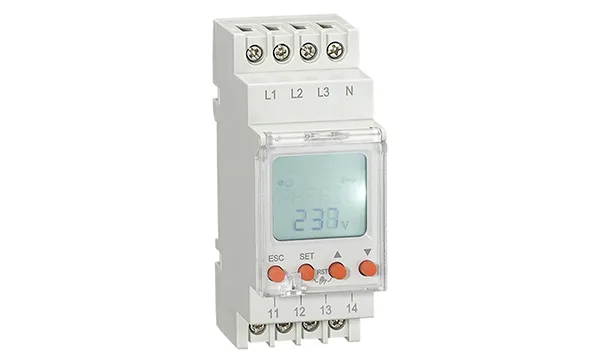 Реле контроля напр. RD-MVS3N, 3P+N L-N 125_300VAC, 2CO, 8A(250VAC), обрыв, черед., Umin+Umax, асимметр., 0.1_30s, LCD, 1M