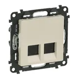 Valena Life - Розетка 2хRJ-45 UTP CAT5E, слоновая кость (инд. упаковка)