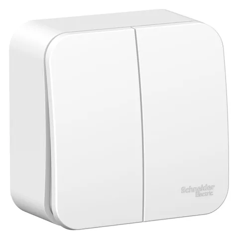 Выключатель Systeme Electric Blanca, открытой установки 2-клавишный (cх.5), монт. пл. 10А, 250B, белый
