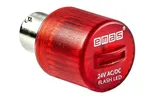 Индикатор светодиодный BA15S, красный, мигающий свет, 24VAC/DC