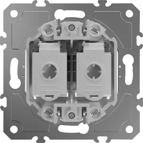 Механизм розетки RJ45 + RJ45 (двойная) cat.6/ClassE-8/8, серия DB