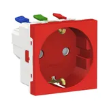 Розетка Schneider Electric Unica, MODULAR с зазем., со штор., с быстроз. клем., 16А 250В, 2мод красн