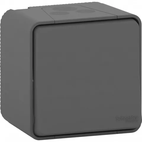 Выключатель Schneider Electric Mureva, S, кнопочный, открытой установки, антрацит, IP55
