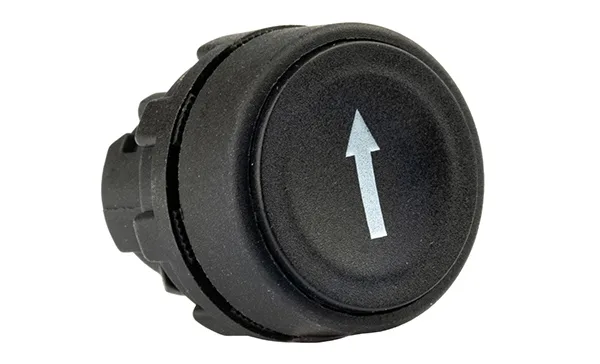 Головка кнопки CP, черная, без фиксации, плоская, марк. белая стрелка, 22mm, IP65