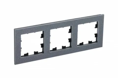 Рамка Systeme Electric AtlasDesign, 3-постовая, мрамор айс грей